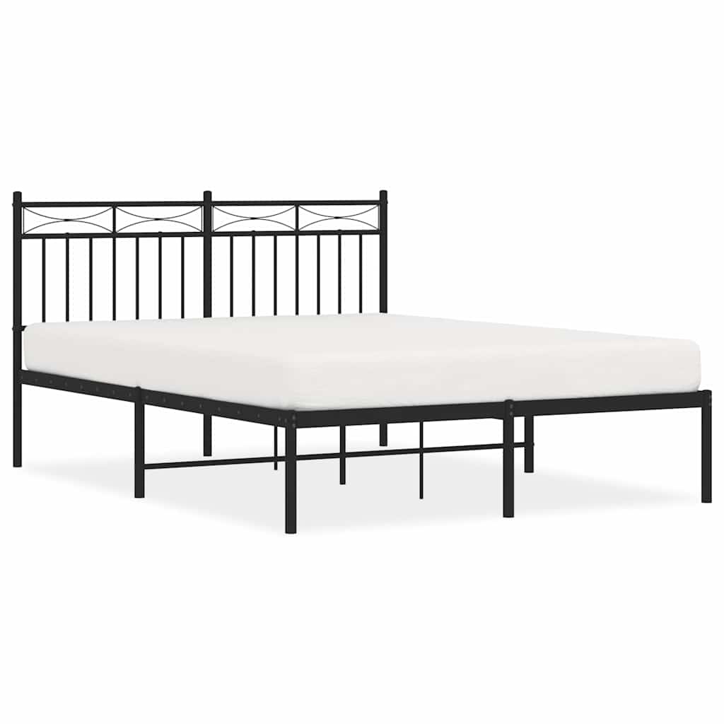 Giroletto con Testiera in Metallo Nero 135x190 cm | homemem39