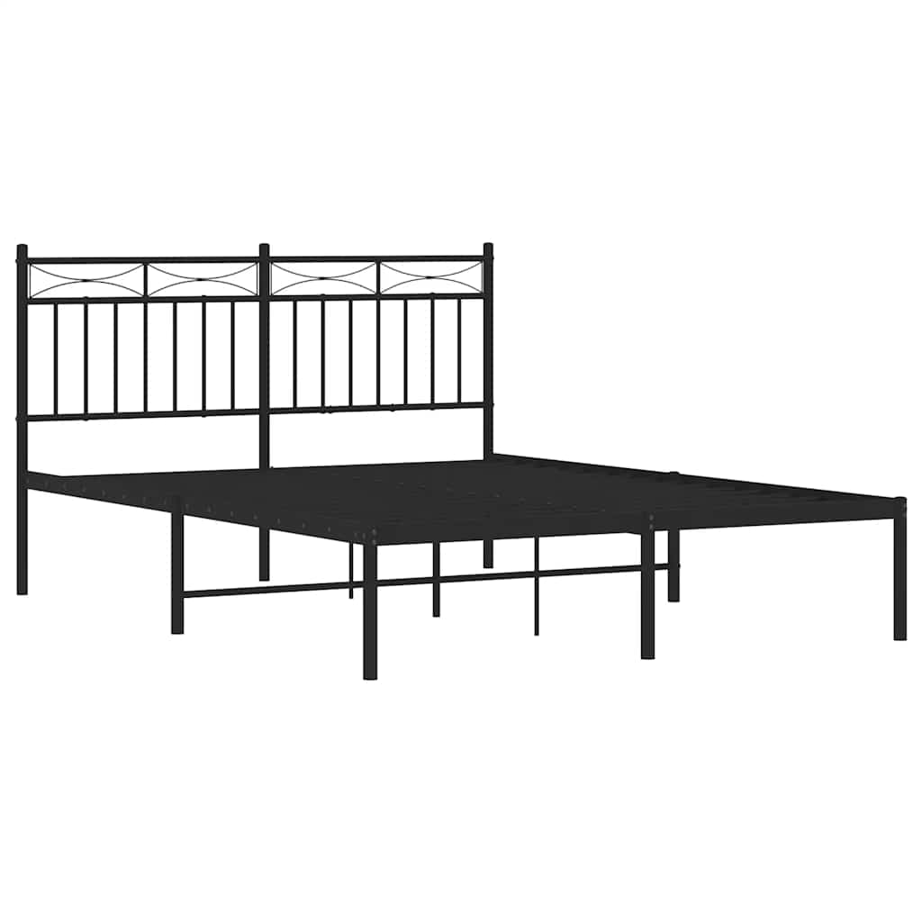 Giroletto con Testiera in Metallo Nero 135x190 cm | homemem39