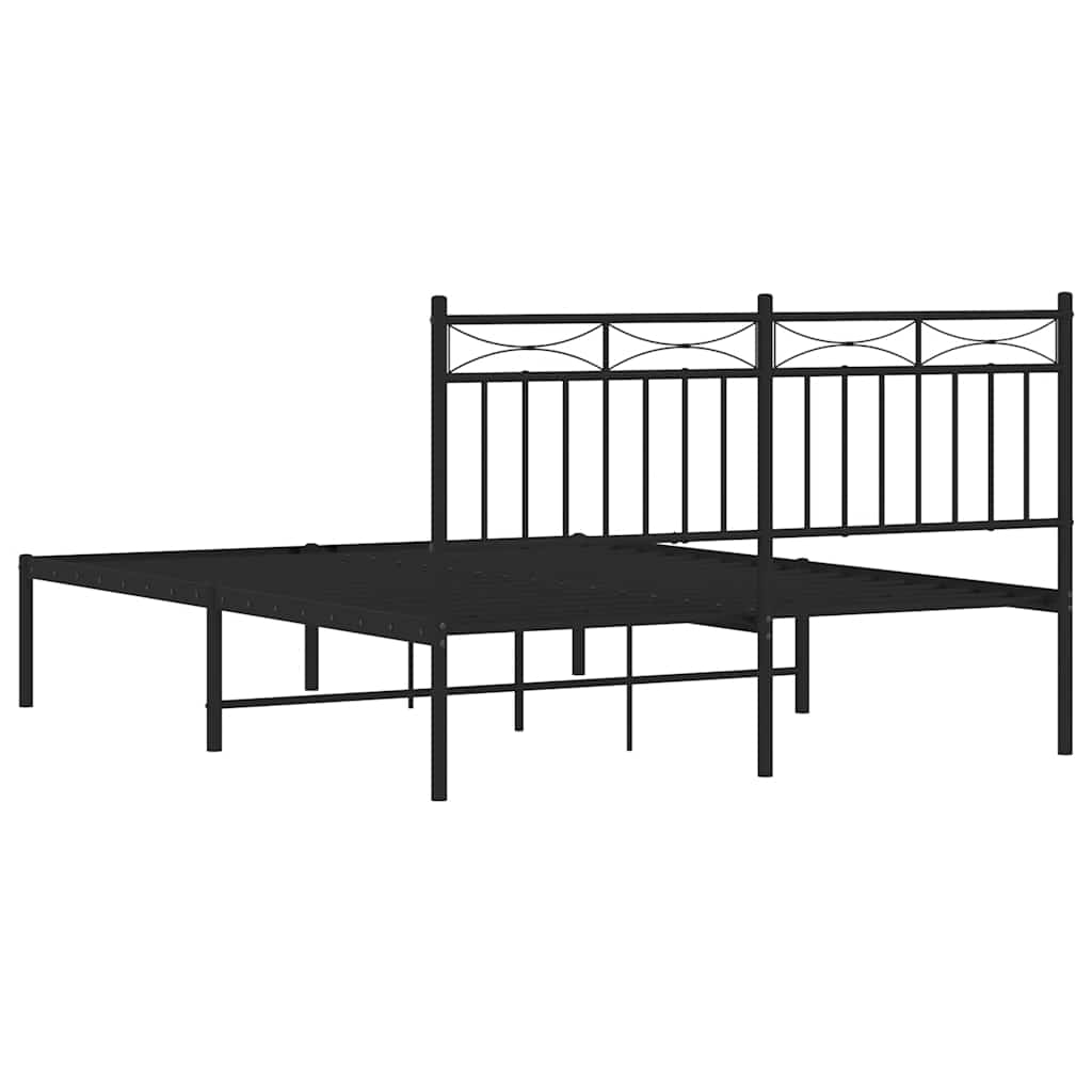 Giroletto con Testiera in Metallo Nero 135x190 cm | homemem39