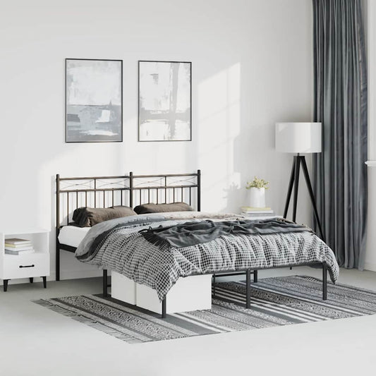 Giroletto con Testiera in Metallo Nero 135x190 cm | homemem39