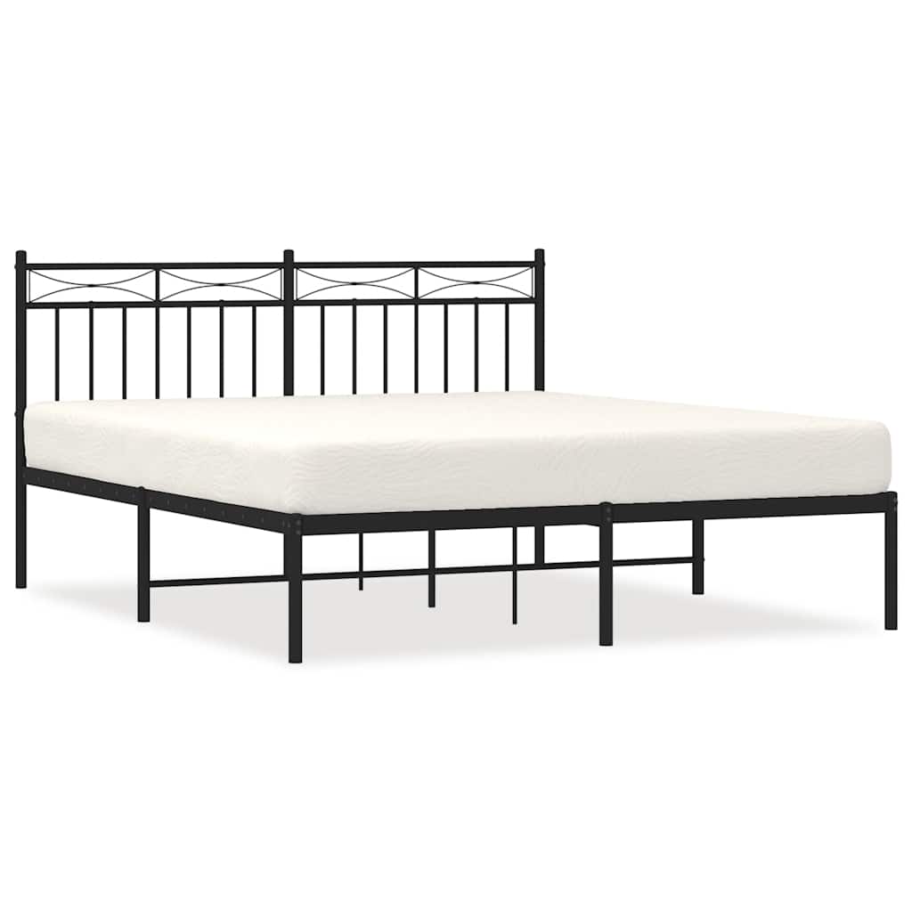 Giroletto con Testiera in Metallo Nero 150x200 cm | homemem39