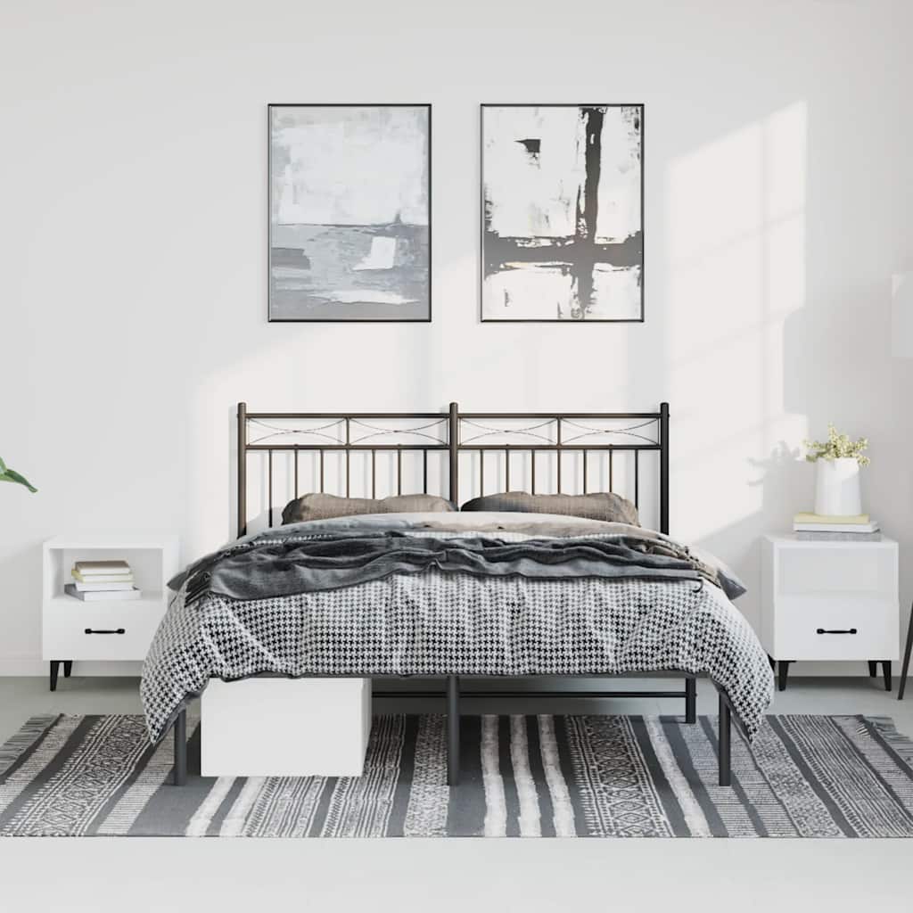 Giroletto con Testiera in Metallo Nero 150x200 cm | homemem39