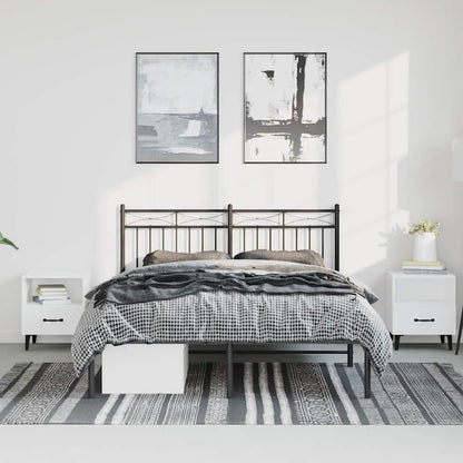 Giroletto con Testiera in Metallo Nero 150x200 cm | homemem39