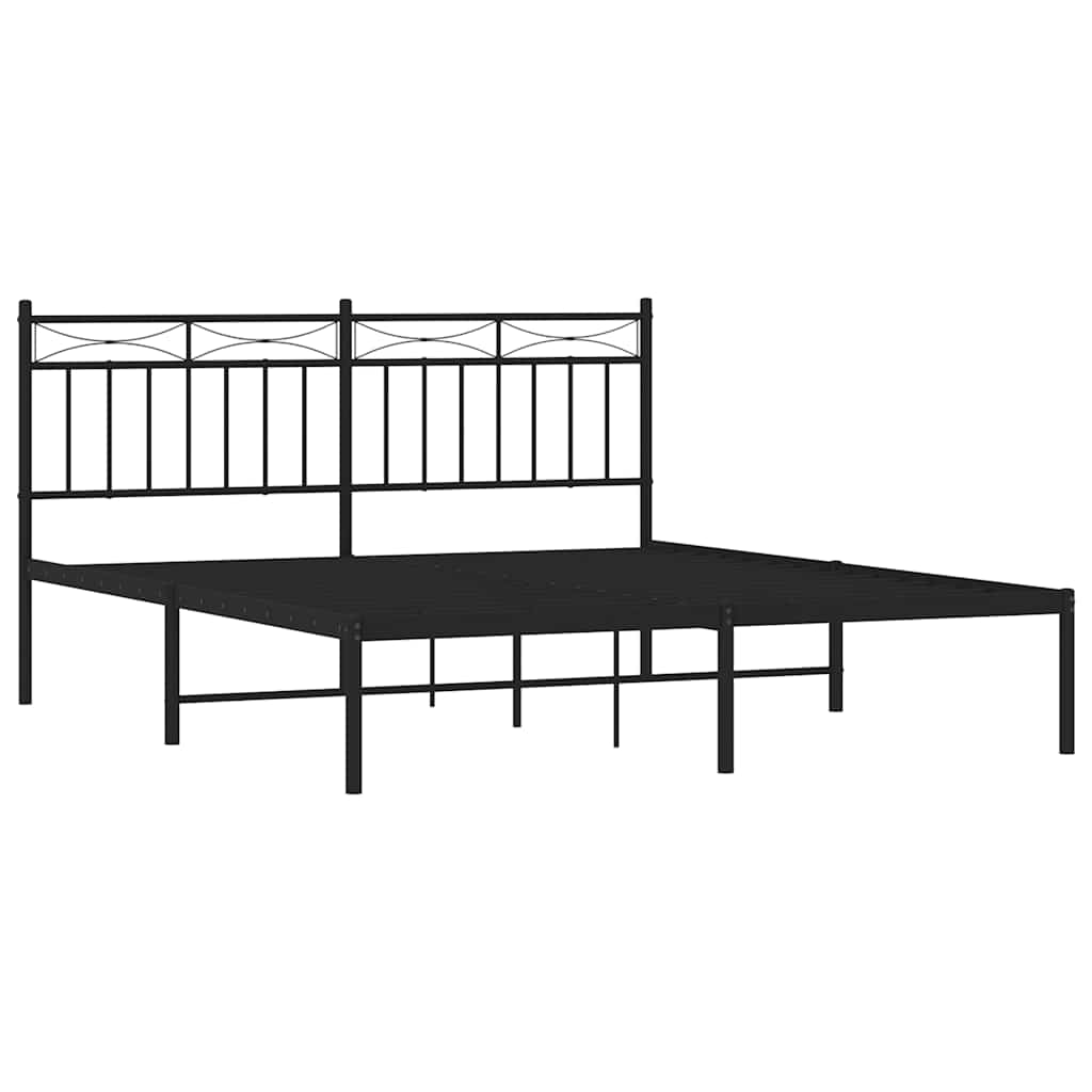 Giroletto con Testiera in Metallo Nero 150x200 cm | homemem39