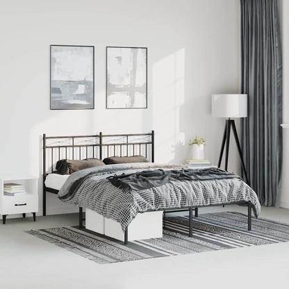Giroletto con Testiera in Metallo Nero 150x200 cm | homemem39