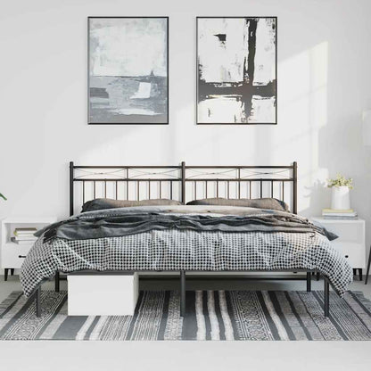 Giroletto con Testiera in Metallo Nero 183x213 cm | homemem39