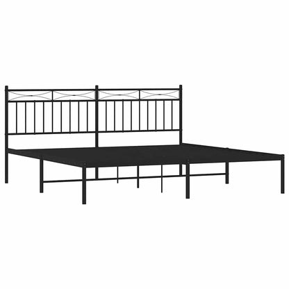 Giroletto con Testiera in Metallo Nero 183x213 cm | homemem39