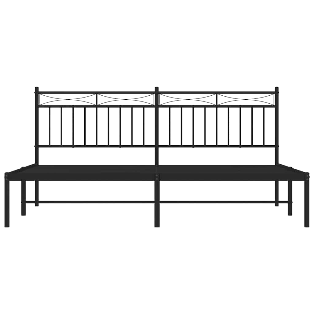 Giroletto con Testiera in Metallo Nero 183x213 cm | homemem39