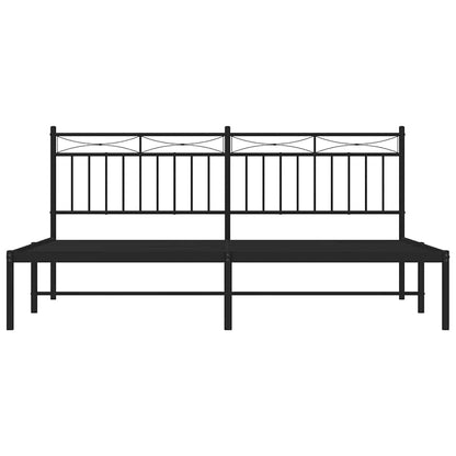 Giroletto con Testiera in Metallo Nero 183x213 cm | homemem39