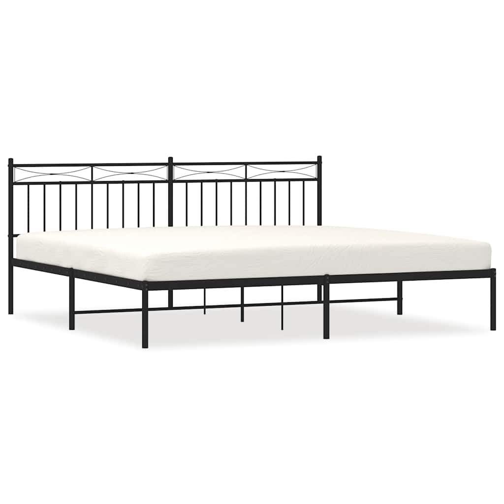 Giroletto con Testiera in Metallo Nero 193x203 cm | homemem39