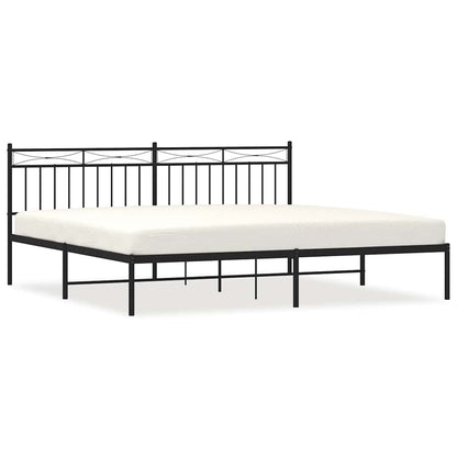 Giroletto con Testiera in Metallo Nero 193x203 cm | homemem39