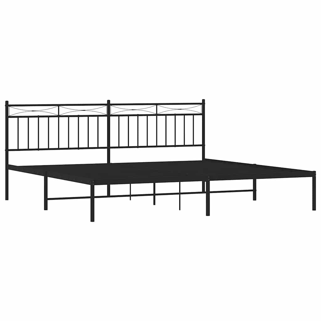 Giroletto con Testiera in Metallo Nero 193x203 cm | homemem39