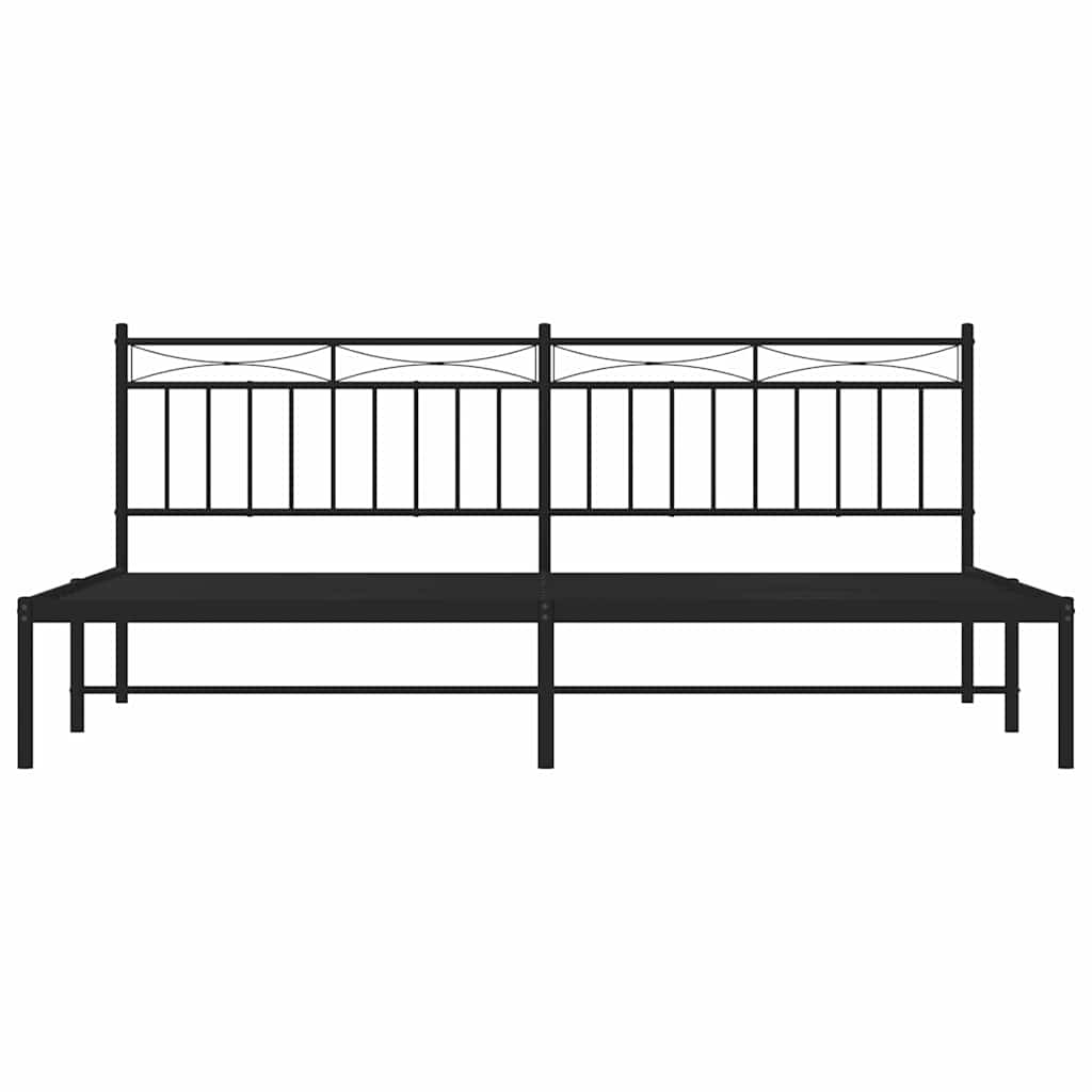 Giroletto con Testiera in Metallo Nero 193x203 cm | homemem39