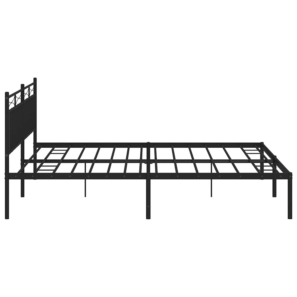 Giroletto con Testiera in Metallo Nero 193x203 cm | homemem39