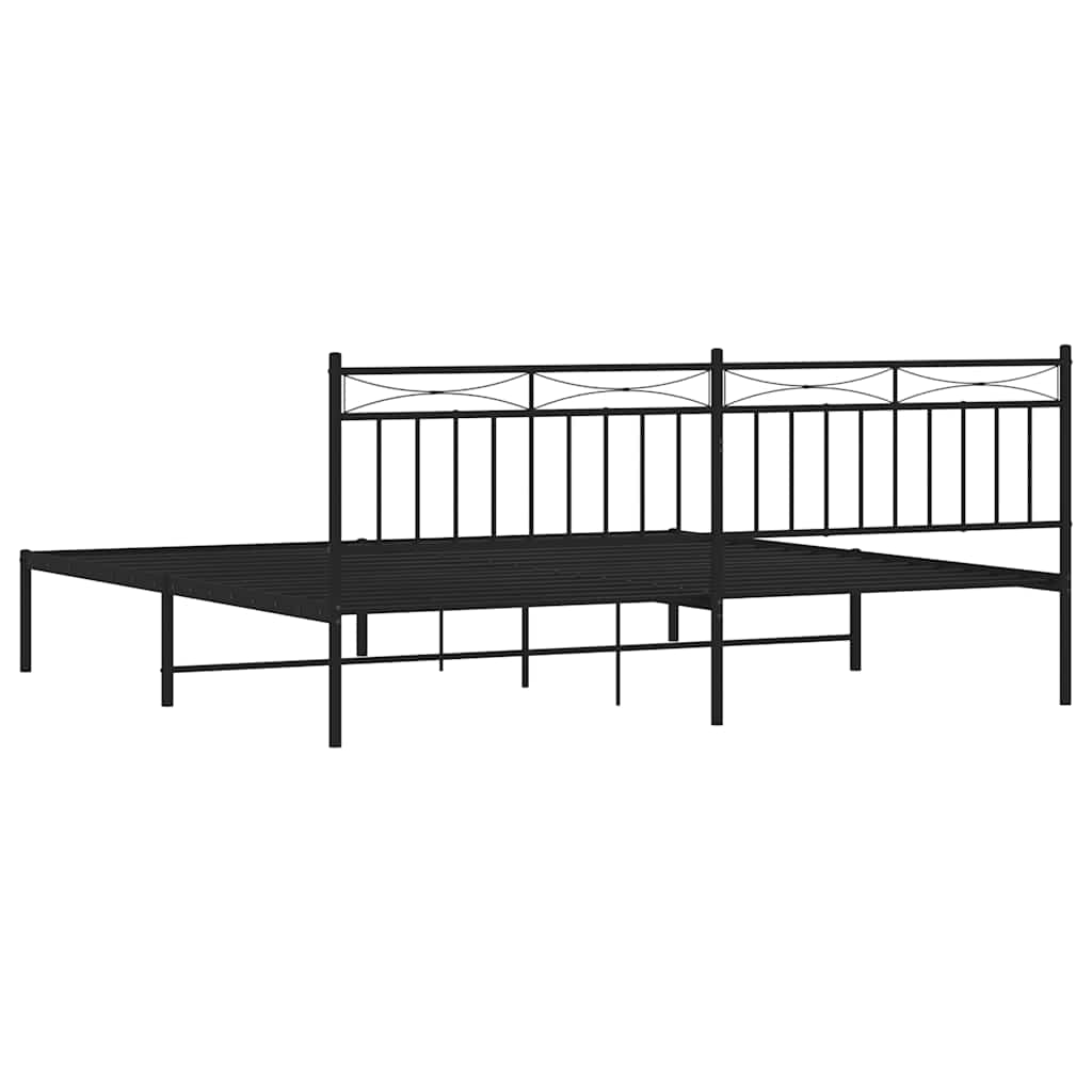 Giroletto con Testiera in Metallo Nero 193x203 cm | homemem39