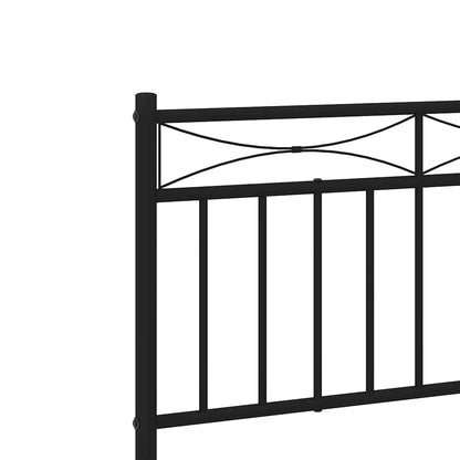 Giroletto con Testiera in Metallo Nero 193x203 cm | homemem39