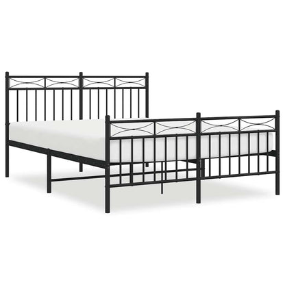 Giroletto con Testiera e Pediera Metallo Nero 135x190 cm | homemem39
