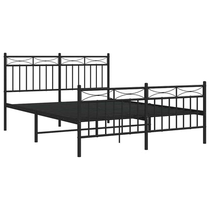 Giroletto con Testiera e Pediera Metallo Nero 135x190 cm | homemem39