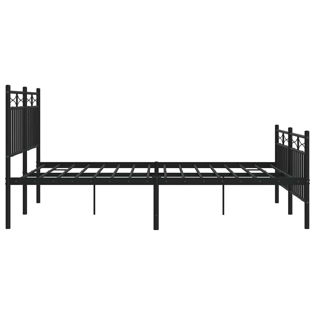 Giroletto con Testiera e Pediera Metallo Nero 135x190 cm | homemem39