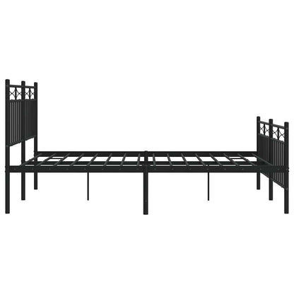 Giroletto con Testiera e Pediera Metallo Nero 135x190 cm | homemem39
