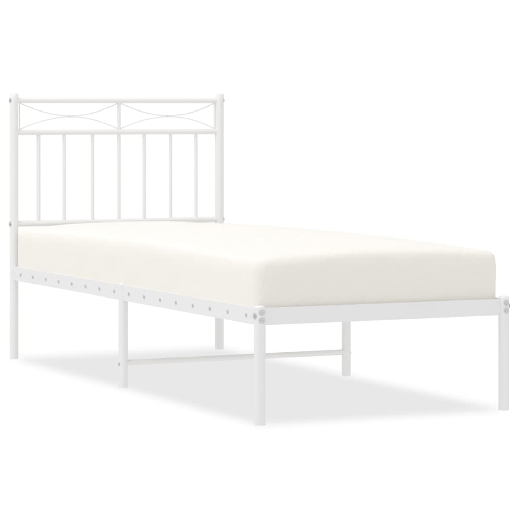 Giroletto con Testiera Metallo Bianco 80x200 cm | homemem39