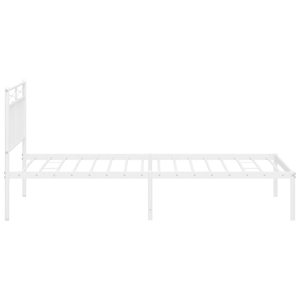 Giroletto con Testiera Metallo Bianco 107x203 cm | homemem39