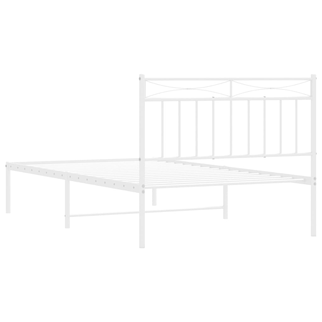 Giroletto con Testiera Metallo Bianco 107x203 cm | homemem39