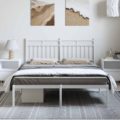 Giroletto con Testiera Metallo Bianco 135x190 cm | homemem39