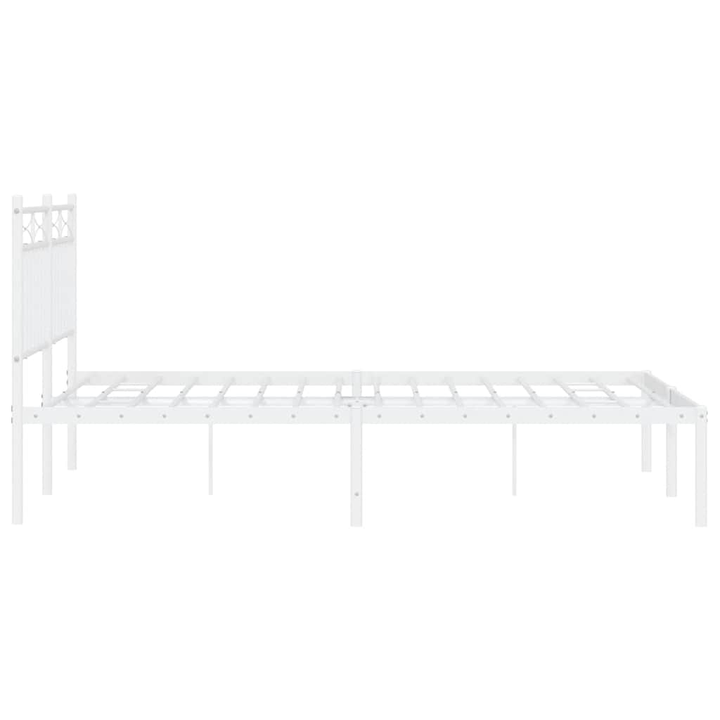 Giroletto con Testiera Metallo Bianco 135x190 cm | homemem39