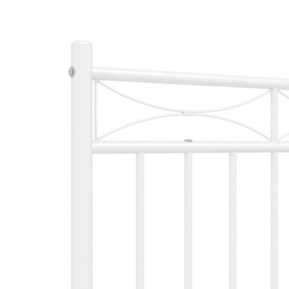 Giroletto con Testiera Metallo Bianco 135x190 cm | homemem39