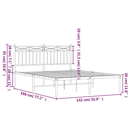 Giroletto con Testiera Metallo Bianco 135x190 cm | homemem39