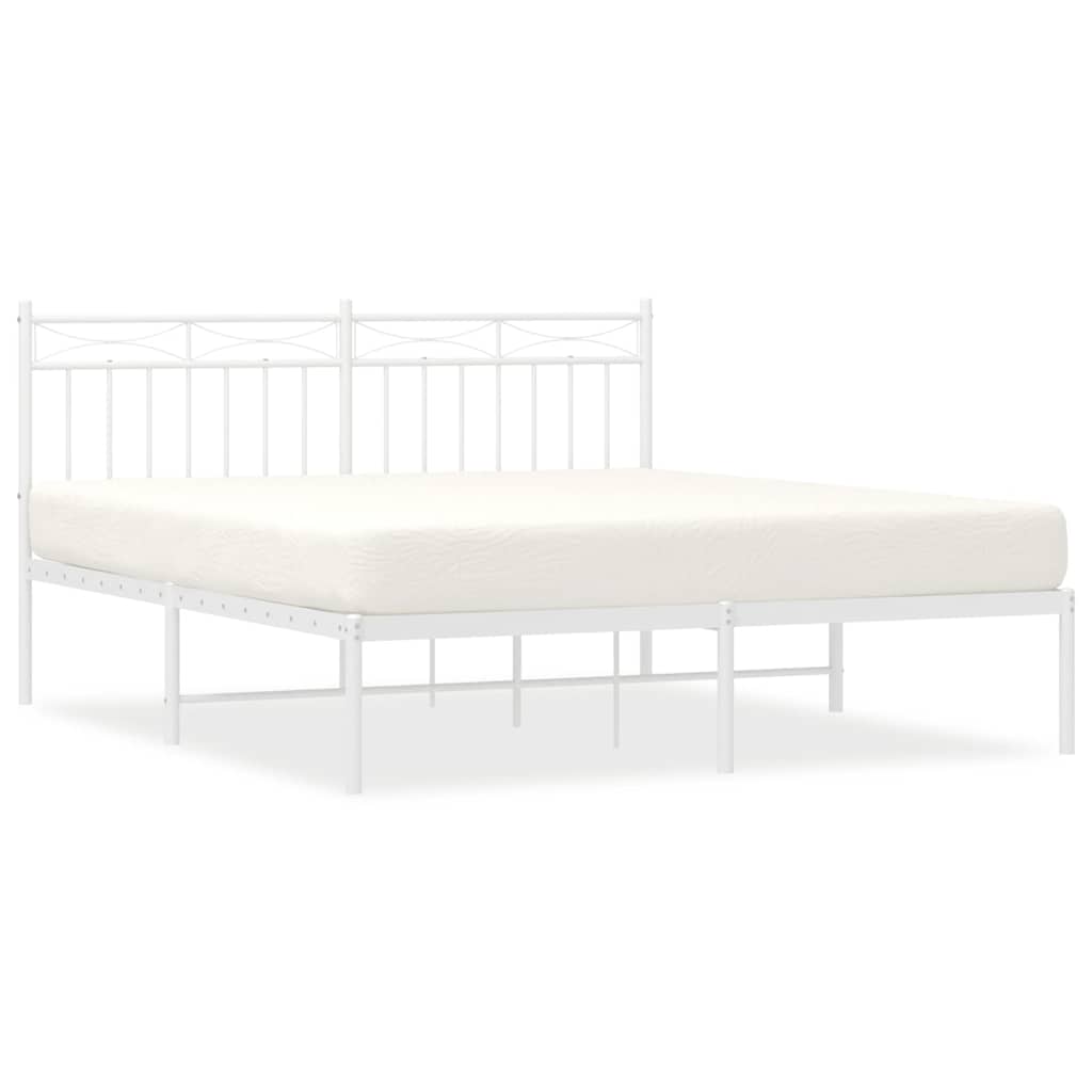Giroletto con Testiera Metallo Bianco 150x200 cm | homemem39