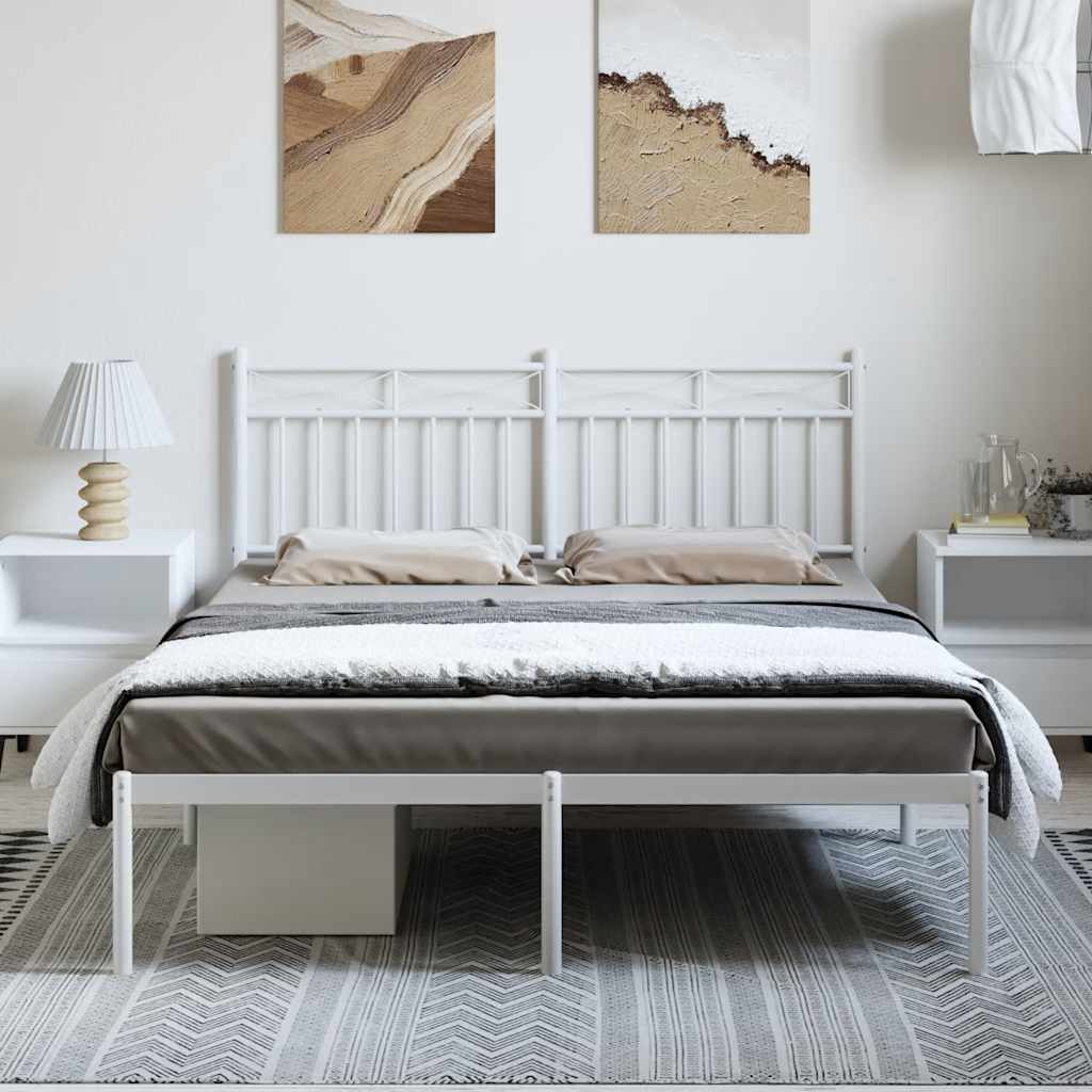 Giroletto con Testiera Metallo Bianco 150x200 cm | homemem39