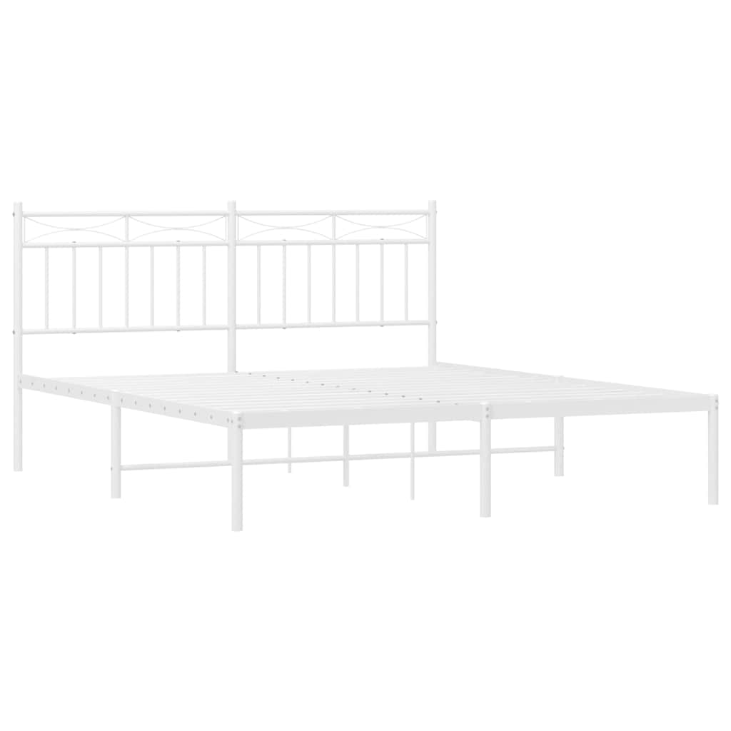 Giroletto con Testiera Metallo Bianco 150x200 cm | homemem39