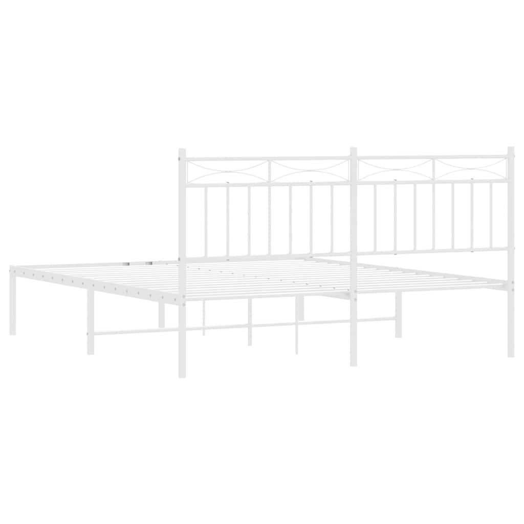 Giroletto con Testiera Metallo Bianco 150x200 cm | homemem39