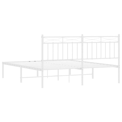 Giroletto con Testiera Metallo Bianco 150x200 cm | homemem39