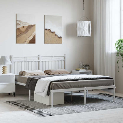 Giroletto con Testiera Metallo Bianco 150x200 cm | homemem39