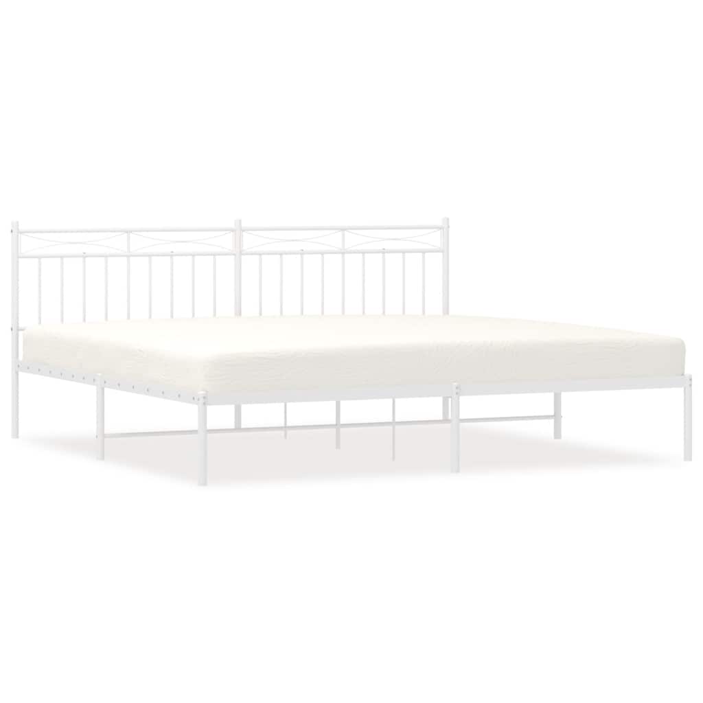 Giroletto con Testiera Metallo Bianco 193x203 cm | homemem39