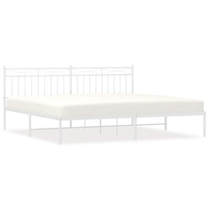 Giroletto con Testiera Metallo Bianco 193x203 cm | homemem39