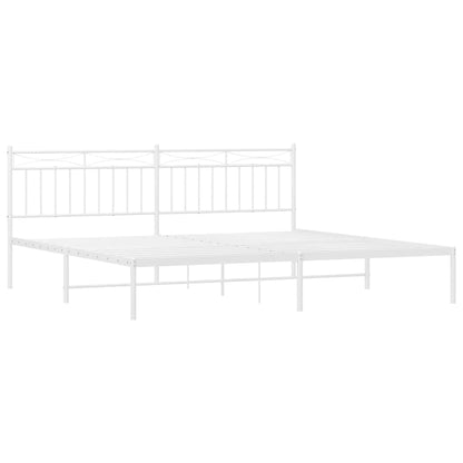 Giroletto con Testiera Metallo Bianco 193x203 cm | homemem39