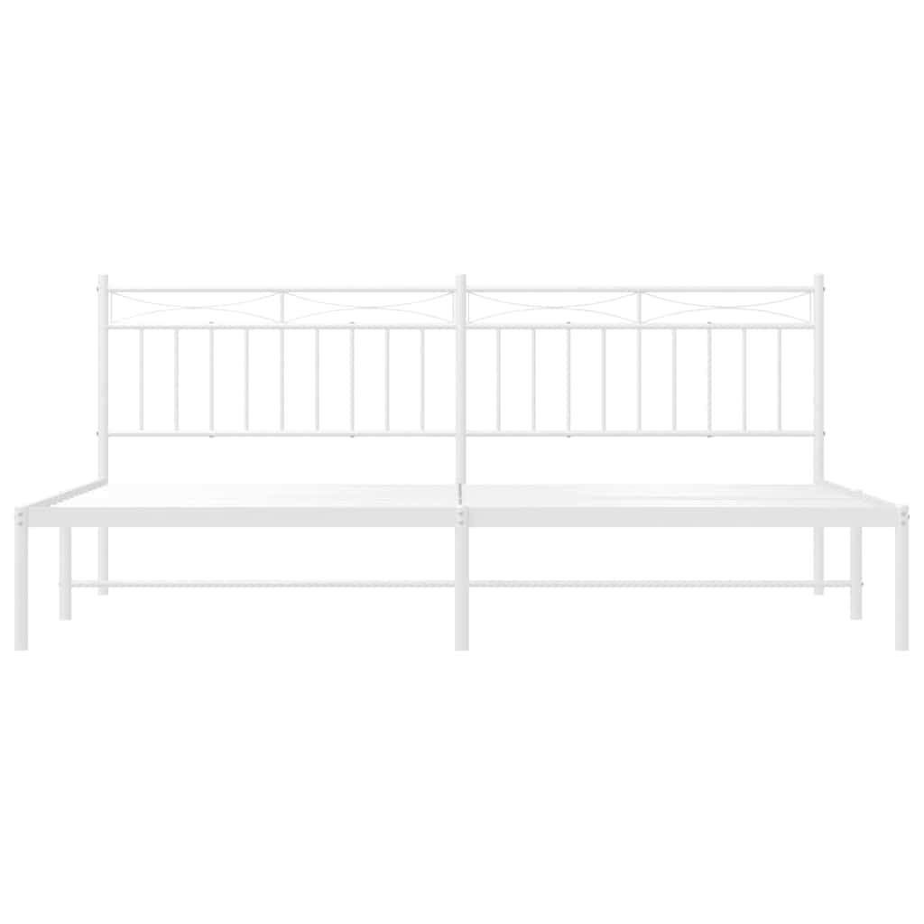 Giroletto con Testiera Metallo Bianco 193x203 cm | homemem39