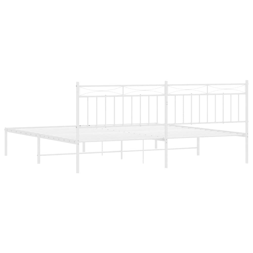 Giroletto con Testiera Metallo Bianco 193x203 cm | homemem39
