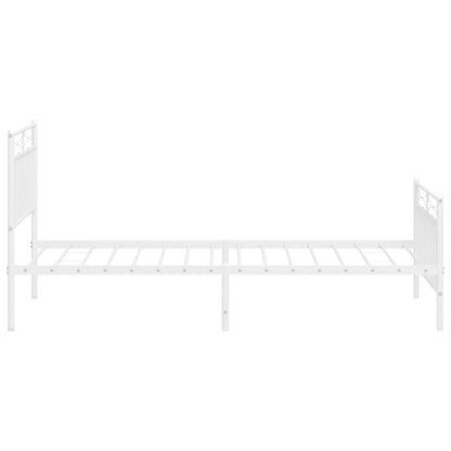 Giroletto con Testiera e Pediera Metallo Bianco 100x190 cm | homemem39