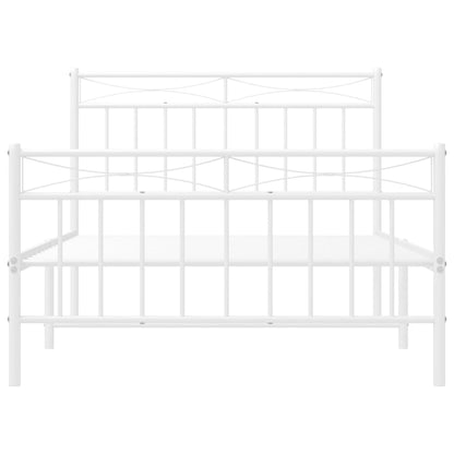 Giroletto con Testiera e Pediera Metallo Bianco 100x200 cm | homemem39
