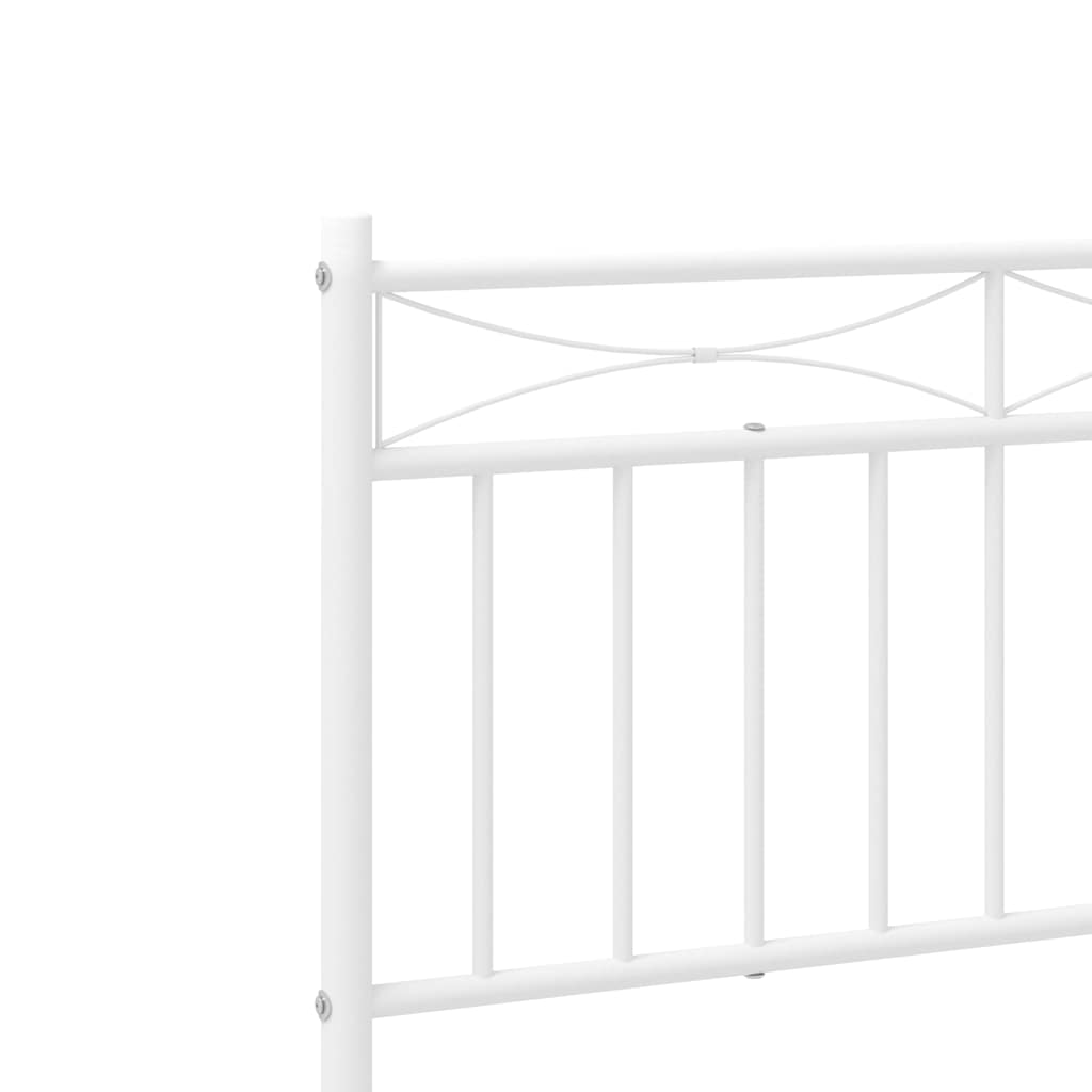 Giroletto con Testiera e Pediera Metallo Bianco 100x200 cm | homemem39