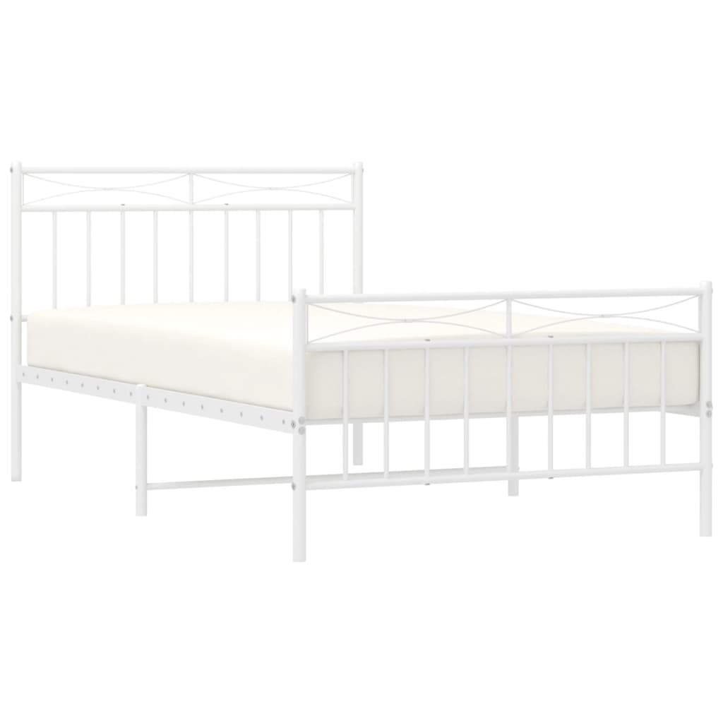 Giroletto con Testiera e Pediera Metallo Bianco 107x203 cm | homemem39