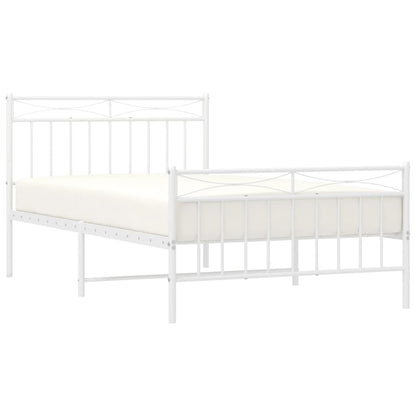 Giroletto con Testiera e Pediera Metallo Bianco 107x203 cm | homemem39