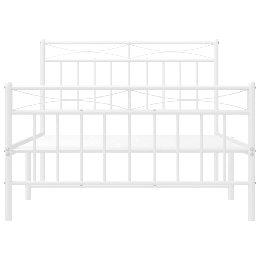 Giroletto con Testiera e Pediera Metallo Bianco 107x203 cm | homemem39