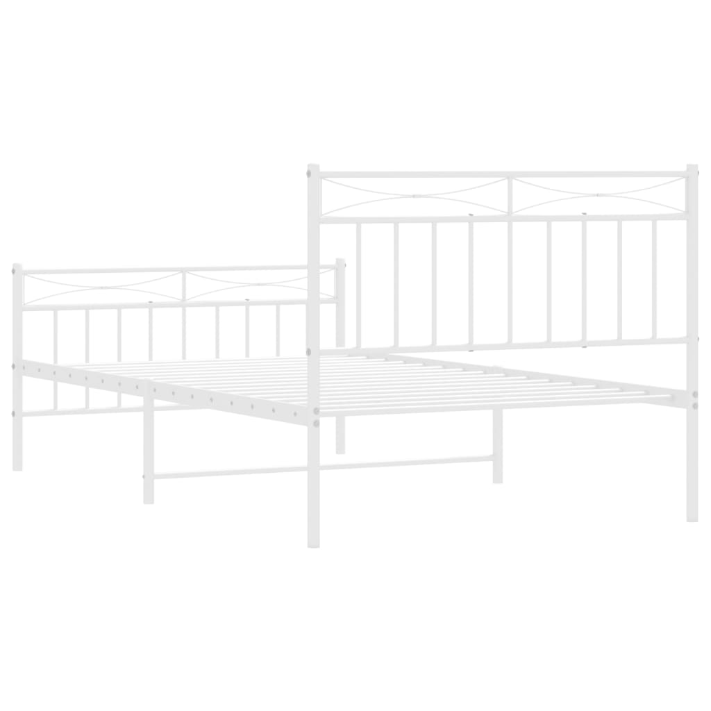 Giroletto con Testiera e Pediera Metallo Bianco 107x203 cm | homemem39