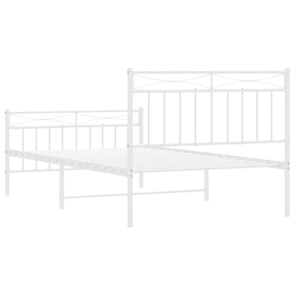 Giroletto con Testiera e Pediera Metallo Bianco 107x203 cm | homemem39